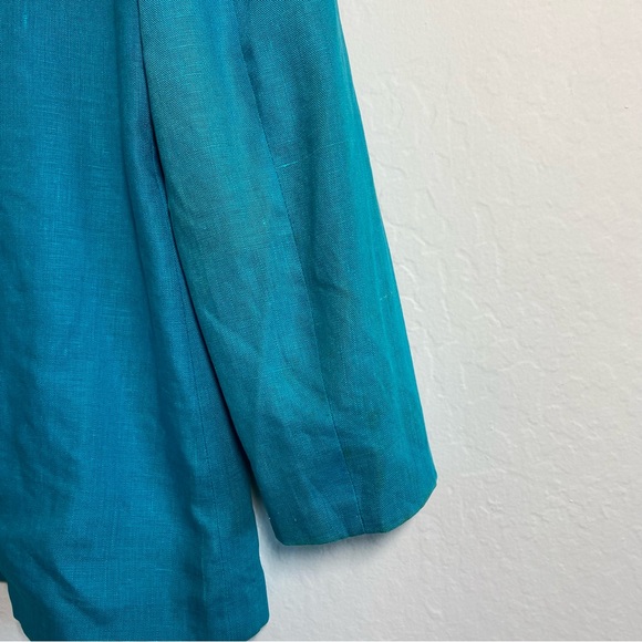 Samantha Scott Vintage Women’s 10 Long Linen Single button blazer Jacket Coat - Picture 6 of 10